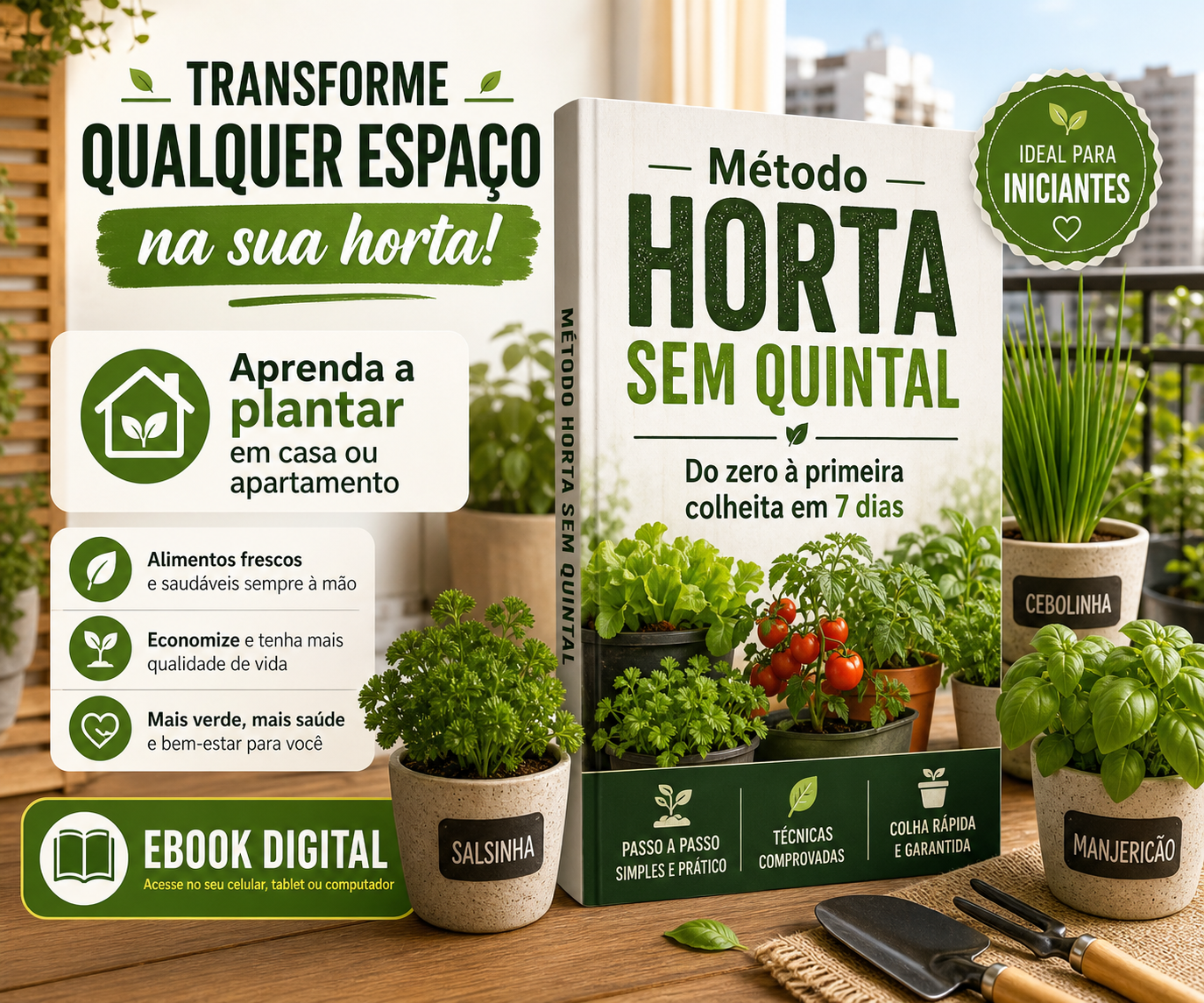 E-book Método Horta Sem Quintal — guia completo para cultivar em casa